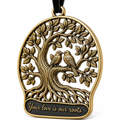 Large Personalized Tree of Life Ornament | Antique Brass Sympathy Gift | Christmas Decor