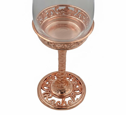 Personalised Wine Glasses Set | Electro-Formed Metal Base (Set of 1 or 2)