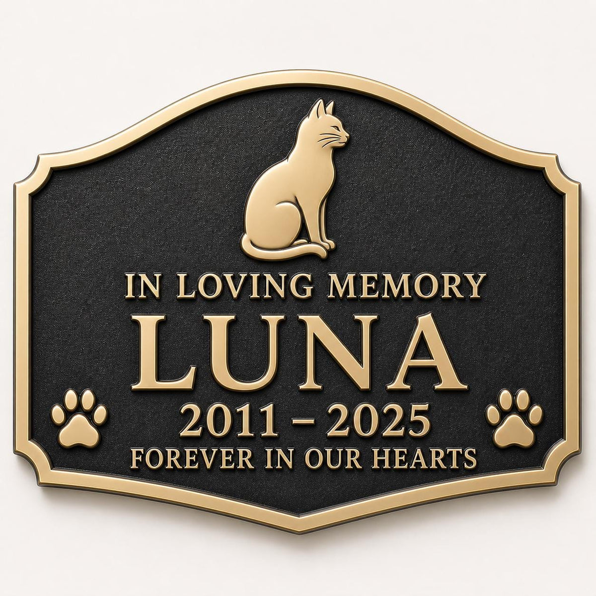 Antique Brass Memorial Plaque, Custom Pet Remembrance Sign