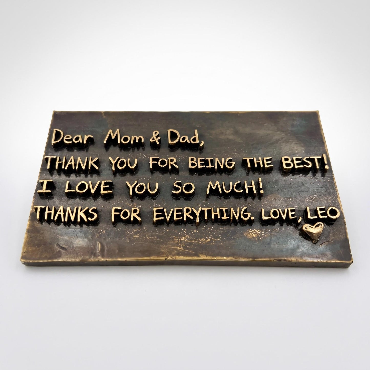 Custom Handwritten Note Plaque | Antique Brass Message Sign | Personalized Letter Keepsake Gift