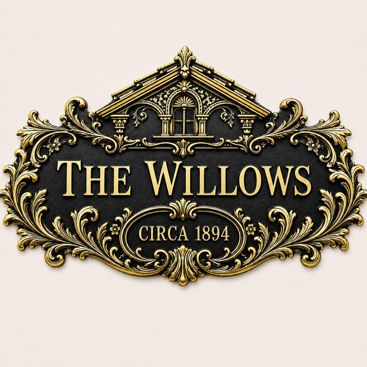 Design Your Own Custom Family Name Plaque | Personalized Antique Brass House Sign
