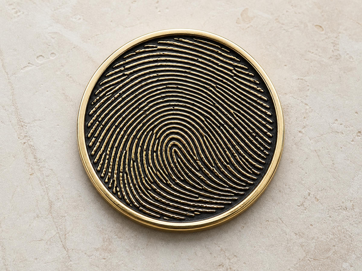 Custom Fingerprint Memorial Plaque, Antique Brass Keepsake, Personalised Handwriting Remembrance Gift for Mom