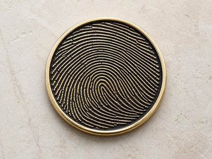 Custom Fingerprint Memorial Plaque, Antique Brass Keepsake, Personalised Handwriting Remembrance Gift for Mom