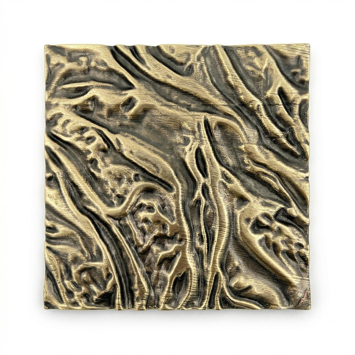 One molten lava tile in antique brass