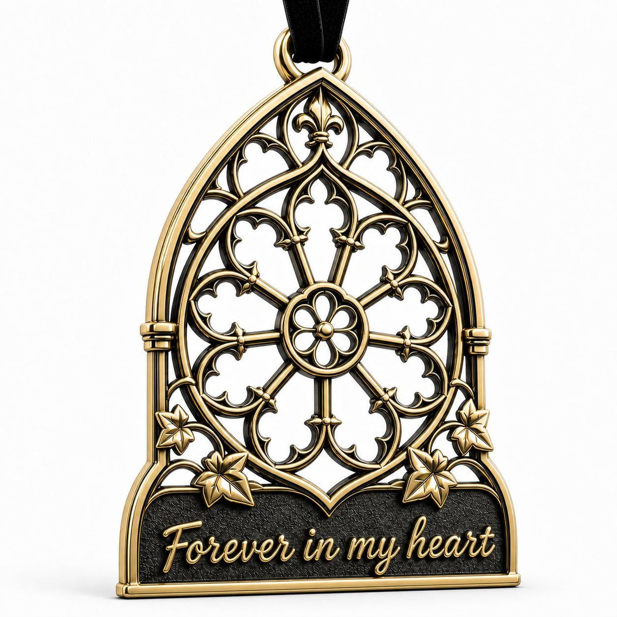 Large Personalized Memorial Ornament | Antique Brass Keepsake | Christmas Tree Decor