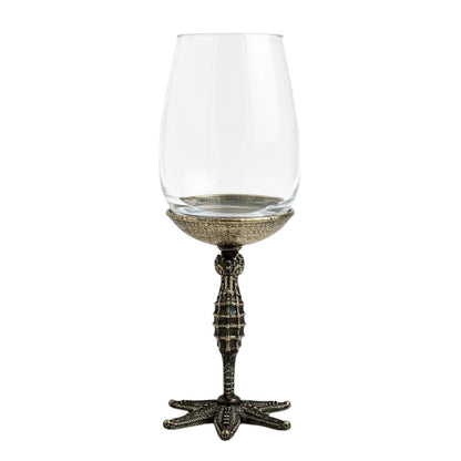 Set of 4 - Seahorse Wine Glasses | Decorative Drinkware | Statement Barware | Antique or Gold Finish