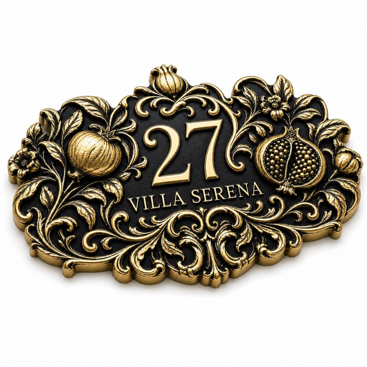 Design Your Own Custom House Number Plaque | Personalized Antique Brass Tropical Address Sign