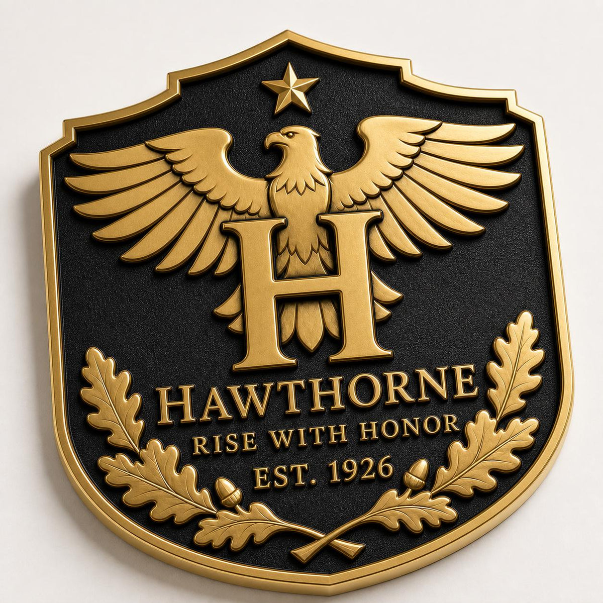 Custom Brass Heraldic Family Crest Plaque | Design Your Own Coat of Arms, Surname, Monogram & Motto