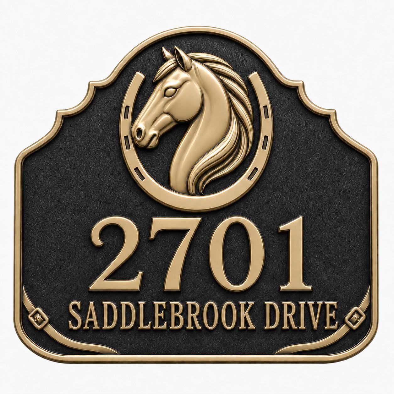 Personalised House Number Sign | Antique Brass Address Plaque | Custom Street/Family Name Board