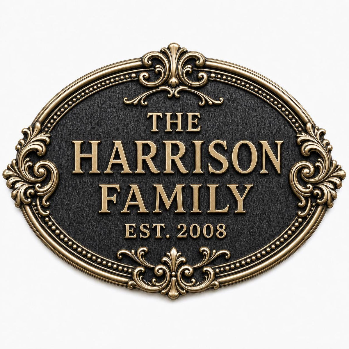 Personalised House Name Sign | Antique Brass Address Plaque | Custom Family Plaques