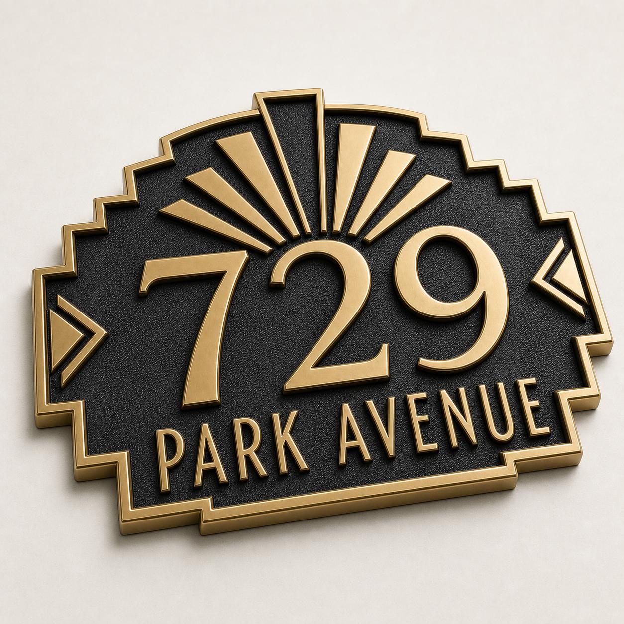 Personalised House Number Sign | Antique Brass Address Plaque | Custom Street/Family Name Board