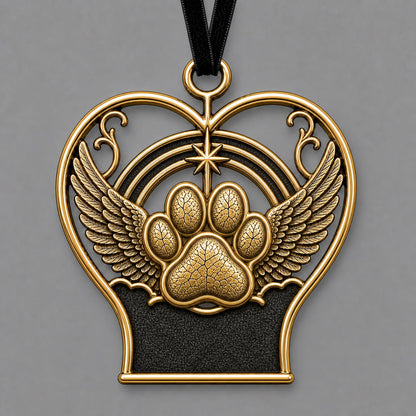 Large Personalized Pet Memorial Ornament | Angel Wings Keepsake | Custom Christmas Tree Decor