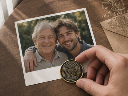 Custom Grandpa Thumbprint Memorial Plaque, Antique Brass Keepsake, Personalised Handwriting Remembrance Gift