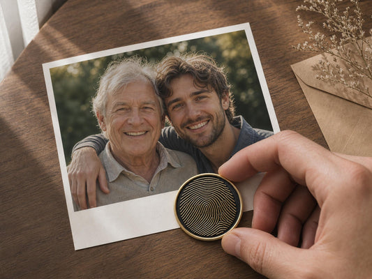 Custom Grandpa Thumbprint Memorial Plaque, Antique Brass Keepsake, Personalised Handwriting Remembrance Gift