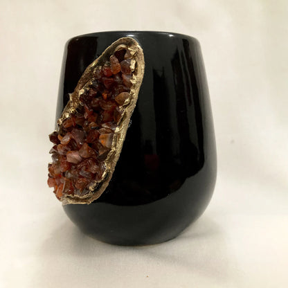 Set of 2 Black Ceramic Vases