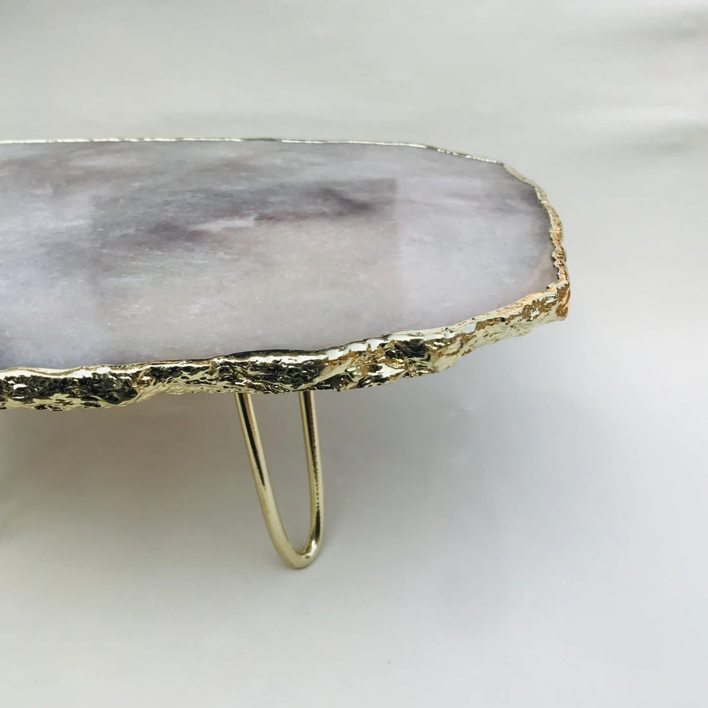 Grey Agate Quartz Cake Stand/Centrepiece/Display Stand/Tray