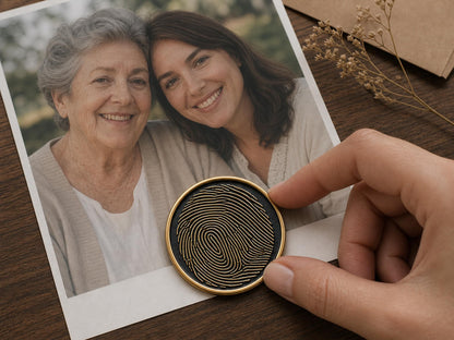 Custom Grandma Thumbprint Memorial Plaque, Antique Brass Keepsake, Personalised Handwriting Remembrance Gift