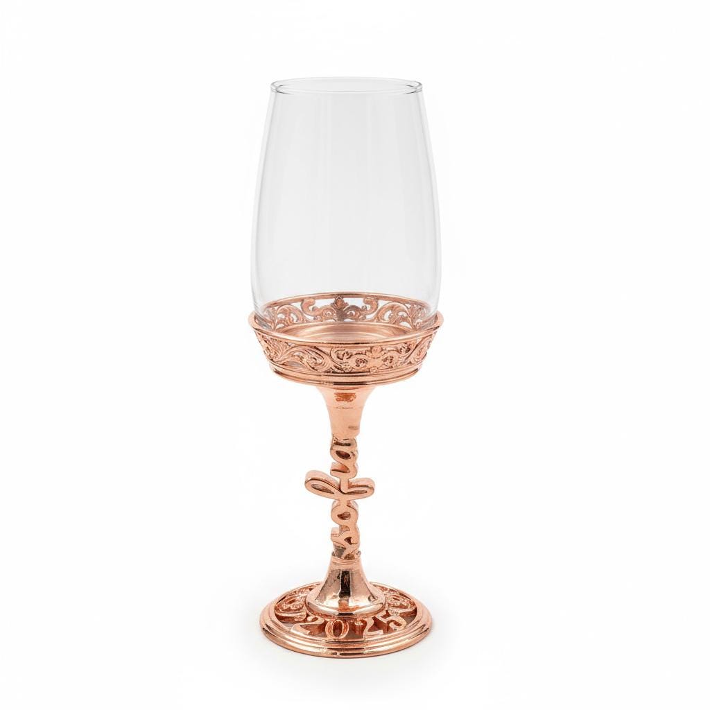 Personalised Wine Glasses Set | Electroformed Stem & Base, Wedding Gift (Set of 1 or 2)