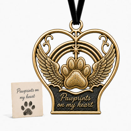 Large Personalized Pet Memorial Ornament | Angel Wings Keepsake | Custom Christmas Tree Decor