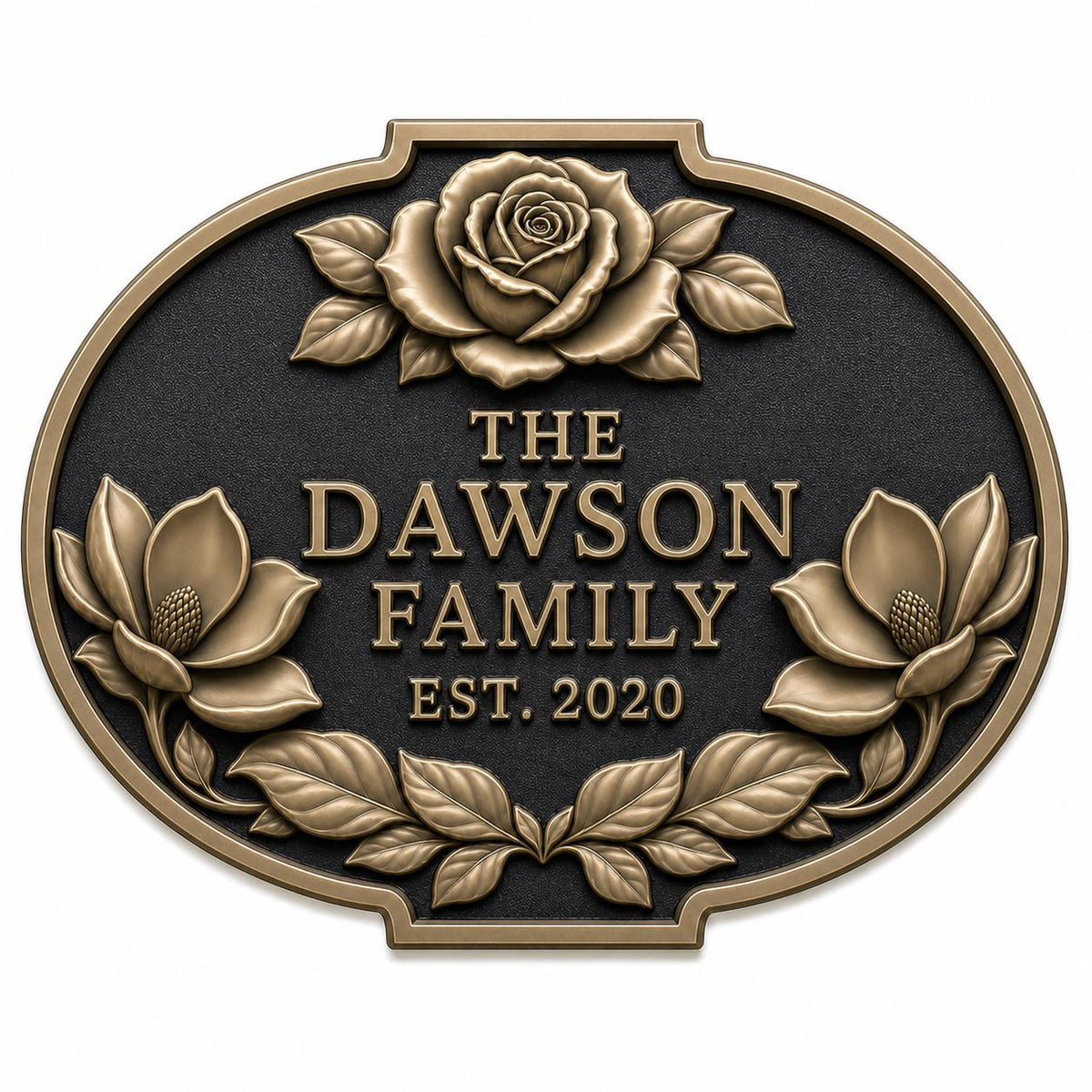 Personalised House Name Sign | Antique Brass Address Plaque | Custom Family Plaques