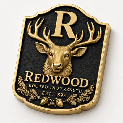 Personalised Family Crest Plaque | Custom Coat of Arms, Surname & Motto | Antique Brass Wall Decor