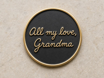 Custom Grandma Thumbprint Memorial Plaque, Antique Brass Keepsake, Personalised Handwriting Remembrance Gift