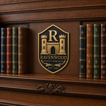 Design Your Own Family Sigil Plaque | Custom Crest, Coat of Arms, Surname & Motto | Antique Brass Sign