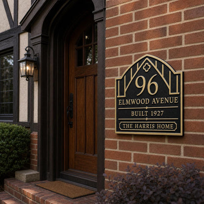 Personalized House Number Plaque | Custom Brass Address Sign