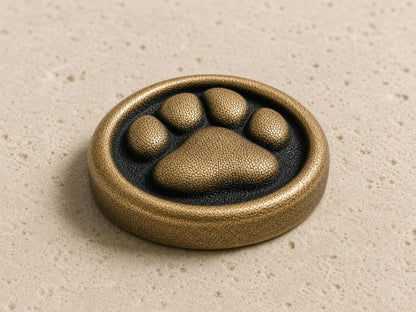Custom Dog Paw Memorial Plaque, Antique Brass Keepsake, Personalised Dog Paw Print Ornament
