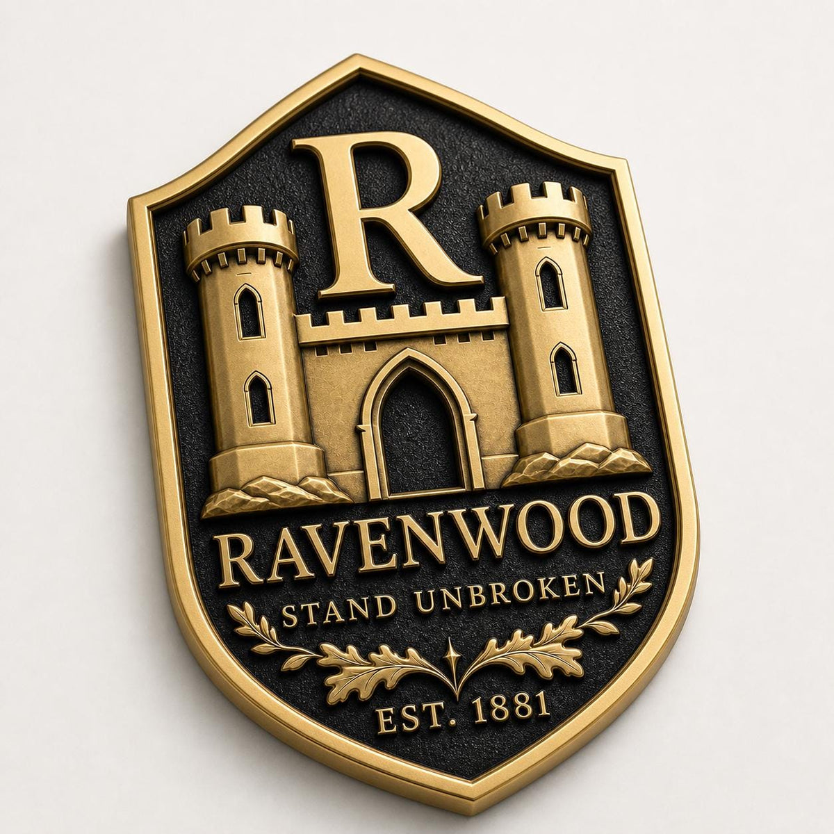 Design Your Own Family Sigil Plaque | Custom Crest, Coat of Arms, Surname & Motto | Antique Brass Sign