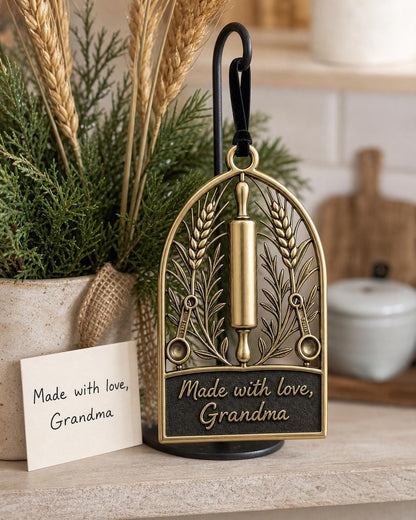 Large Personalized Memorial Ornament | Made with Love Keepsake | Copper Brass Christmas Decor
