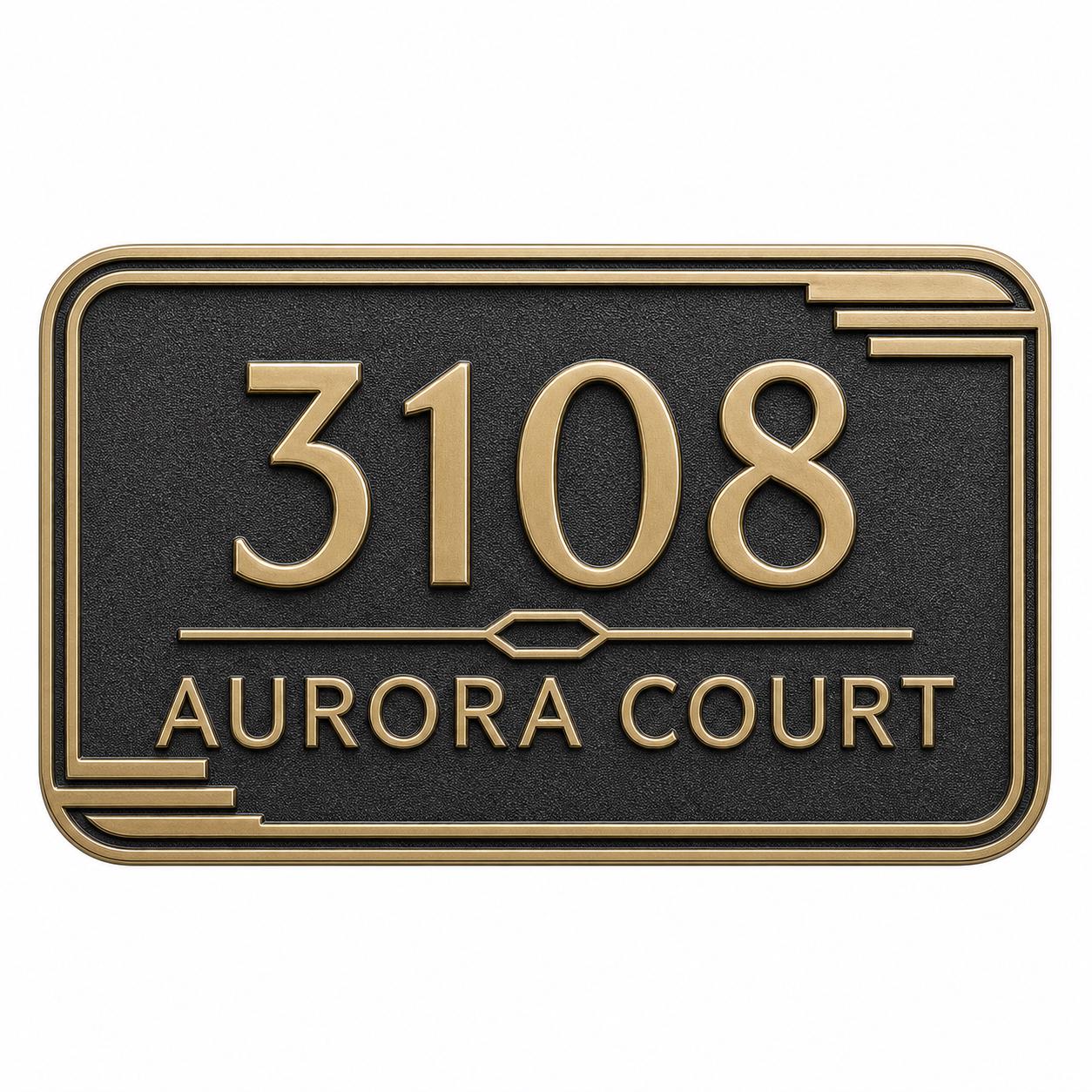 Personalised House Number Sign | Antique Brass Address Plaque | Custom Street/Family Name Board