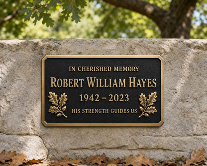 Memorial Garden Sign, Custom Remembrance Plaque, Raised Brass Design