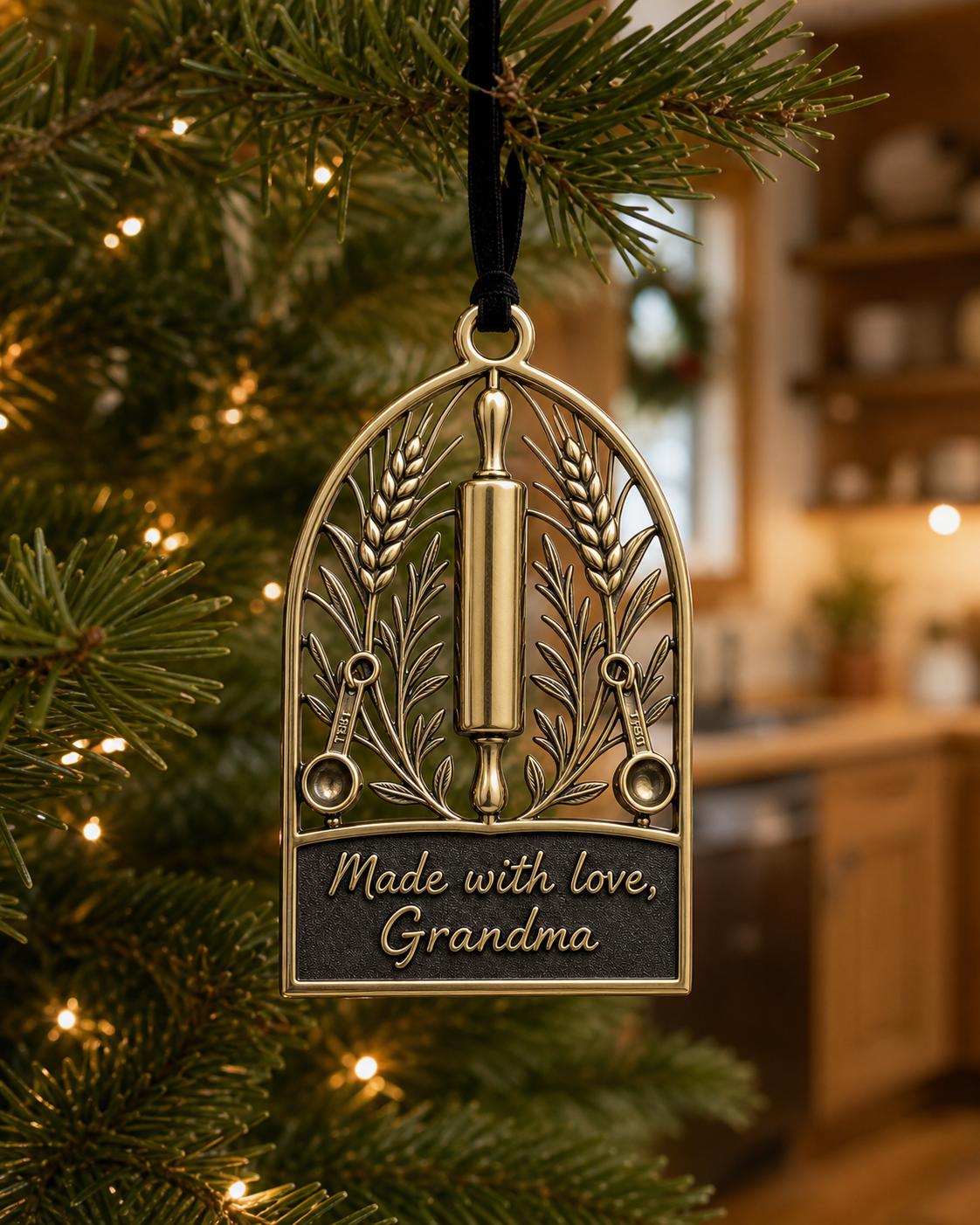 Large Personalized Memorial Ornament | Made with Love Keepsake | Copper Brass Christmas Decor
