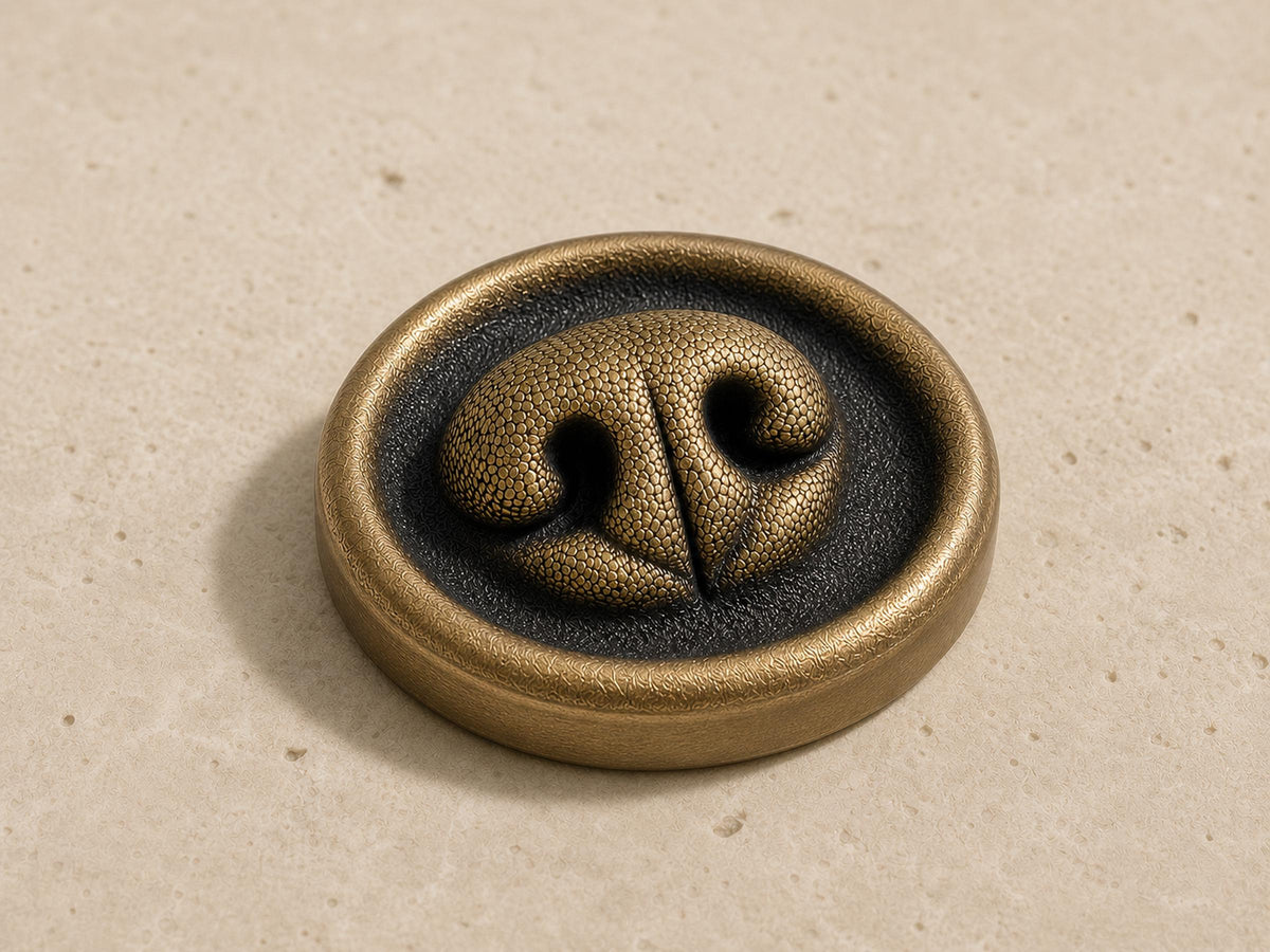 Custom Pet Nose Memorial Plaque, Antique Brass Keepsake, Personalised Dog/Cat Ornament