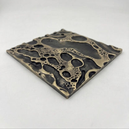 A cosmic crater tile at an angle
