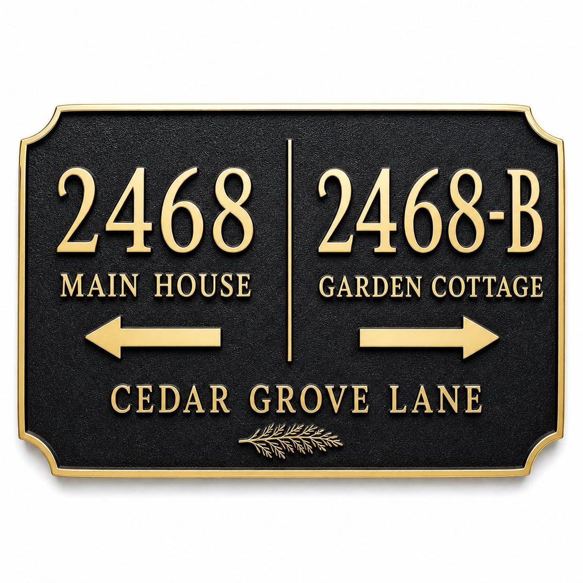 Personalized ADU Address Sign, Main House and Garden Cottage Wayfinding Brass Plaque