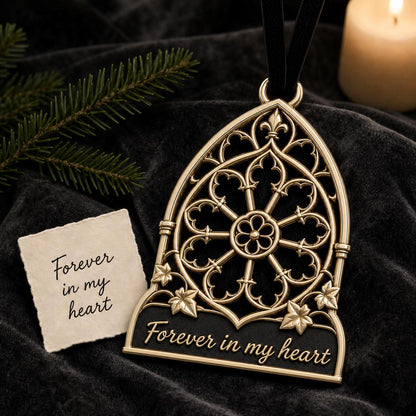 Large Personalized Memorial Ornament | Antique Brass Keepsake | Christmas Tree Decor