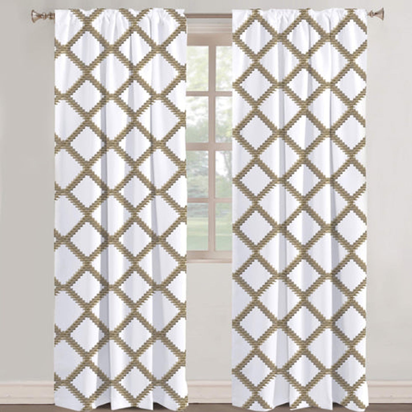 Althea - Set of 2 Panels Crewel Embroidered Curtains | Linen Cotton Mix | Fully Embroidered | Lined