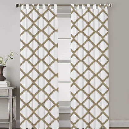 Althea - Set of 2 Panels Crewel Embroidered Curtains | Linen Cotton Mix | Fully Embroidered | Lined