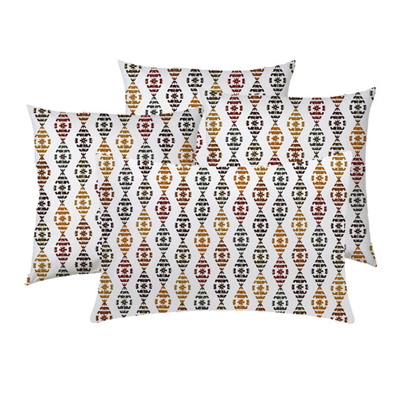 Amalthea  - Set of 4 Pieces | Cotton Linen Fabric | Crewel Embroidered | Pillow/Cushion Cover Set | With or Without Insert