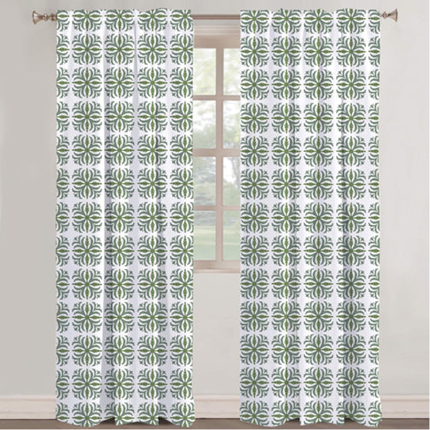 Anastasia - Set of 2 Panels Crewel Embroidered Curtains | Linen Cotton Mix | Fully Embroidered | Lined