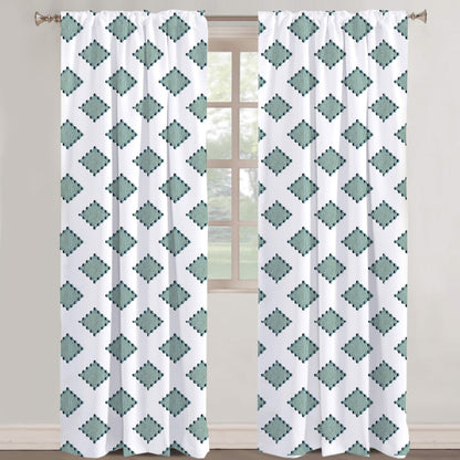 Anna - Set of 2 Panels Crewel Embroidered Curtains | Linen Cotton Mix | Fully Embroidered | Lined