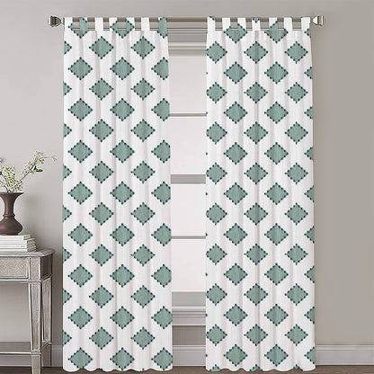 Anna - Set of 2 Panels Crewel Embroidered Curtains | Linen Cotton Mix | Fully Embroidered | Lined