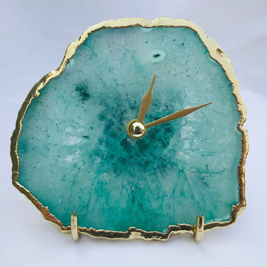 10 " Frosted Glass Aqua Agate Wall Clock/Personalised Momento