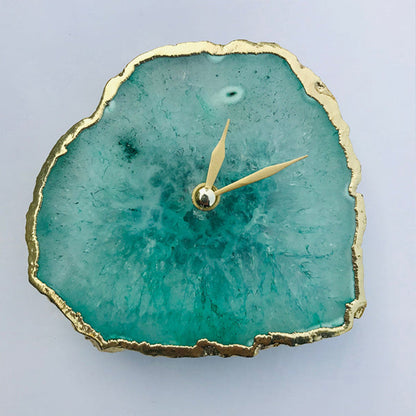 10 " Frosted Glass Aqua Agate Wall Clock/Personalised Momento