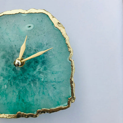 10 " Frosted Glass Aqua Agate Wall Clock/Personalised Momento