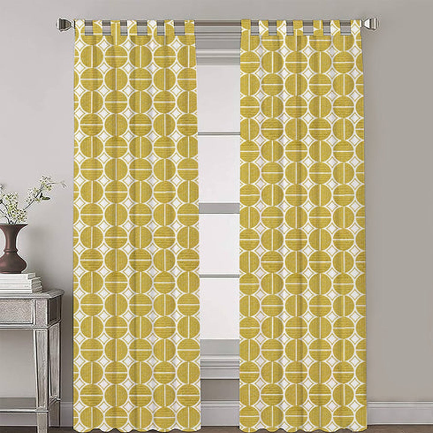 Ariadne - Set of 2 Panels Crewel Embroidered Curtains | Linen Cotton Mix | Fully Embroidered | Lined
