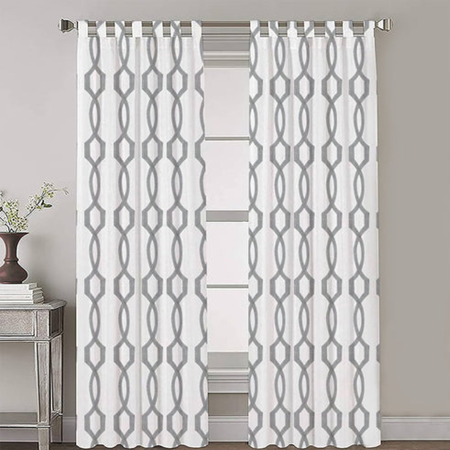 Athena - Set of 2 Panels Crewel Embroidered Curtains | Linen Cotton Mix | Fully Embroidered | Lined