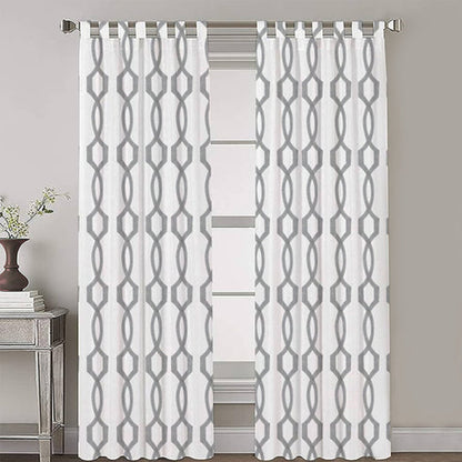 Athena - Set of 2 Panels Crewel Embroidered Curtains | Linen Cotton Mix | Fully Embroidered | Lined